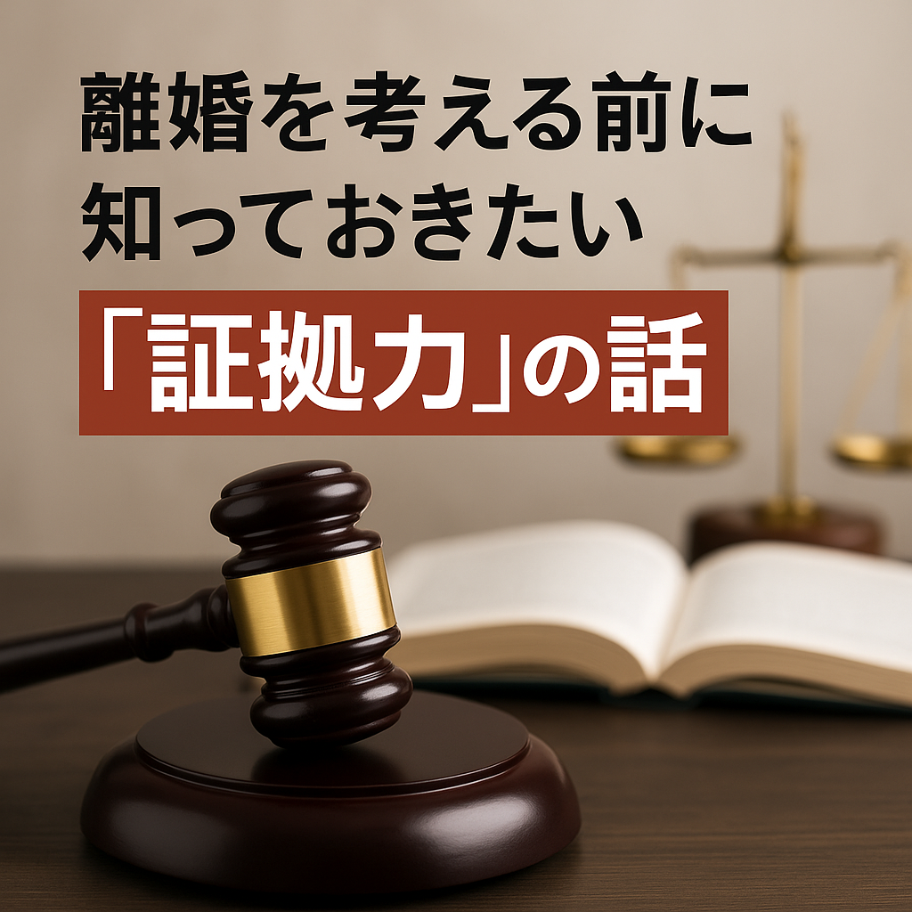 離婚を考える前に知っておきたい証拠力の話